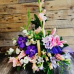 Flower Basket Arrangement Perfect Christmas Gift for Loved Ones in the UK Handcrafted Floral Delight for the Festive Season Thoughtfully Designed with a Variety of Seasonal Flowers christmas flower basket arrangement